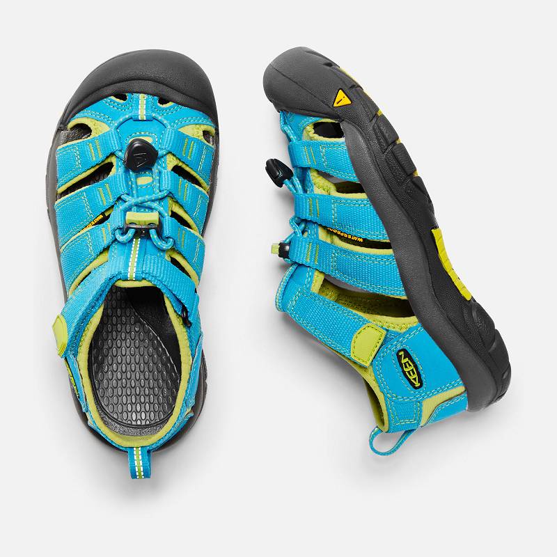 Keen Newport H2 Trekkingsandalen Kinder DE-96457 Hawaiian Blue/Green Glow - Keen Kinderschuhe Blau